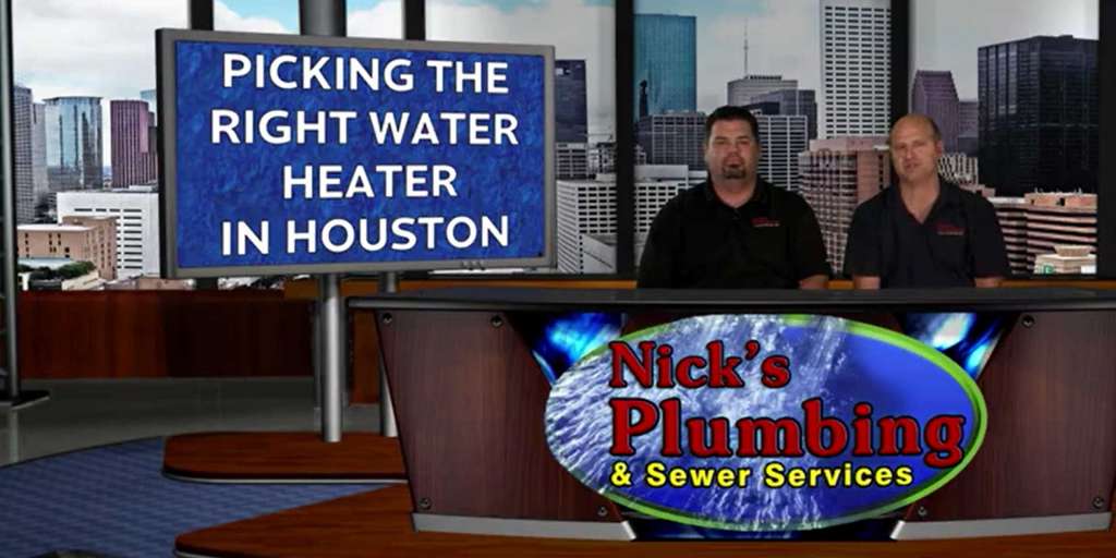 Experts Sitting at a News Desk in Downtown Houston Discussing Water Heaters