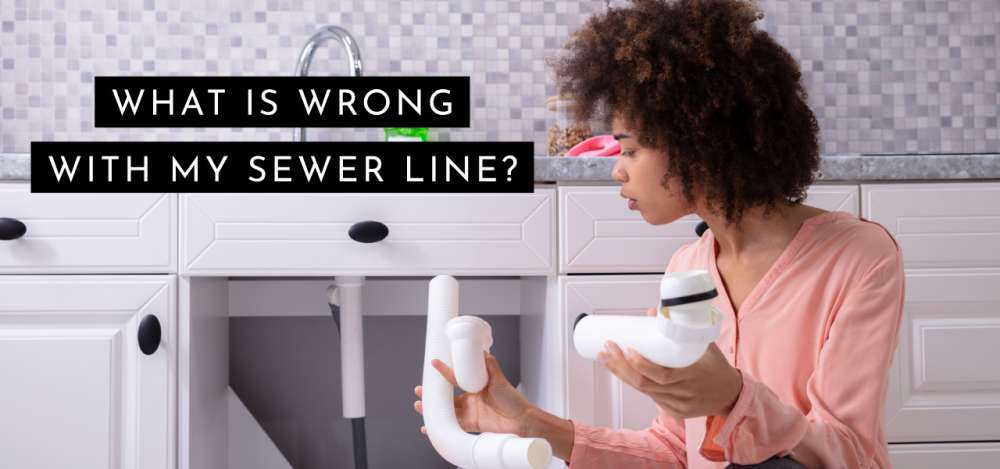 Woman checking the sewer line at home